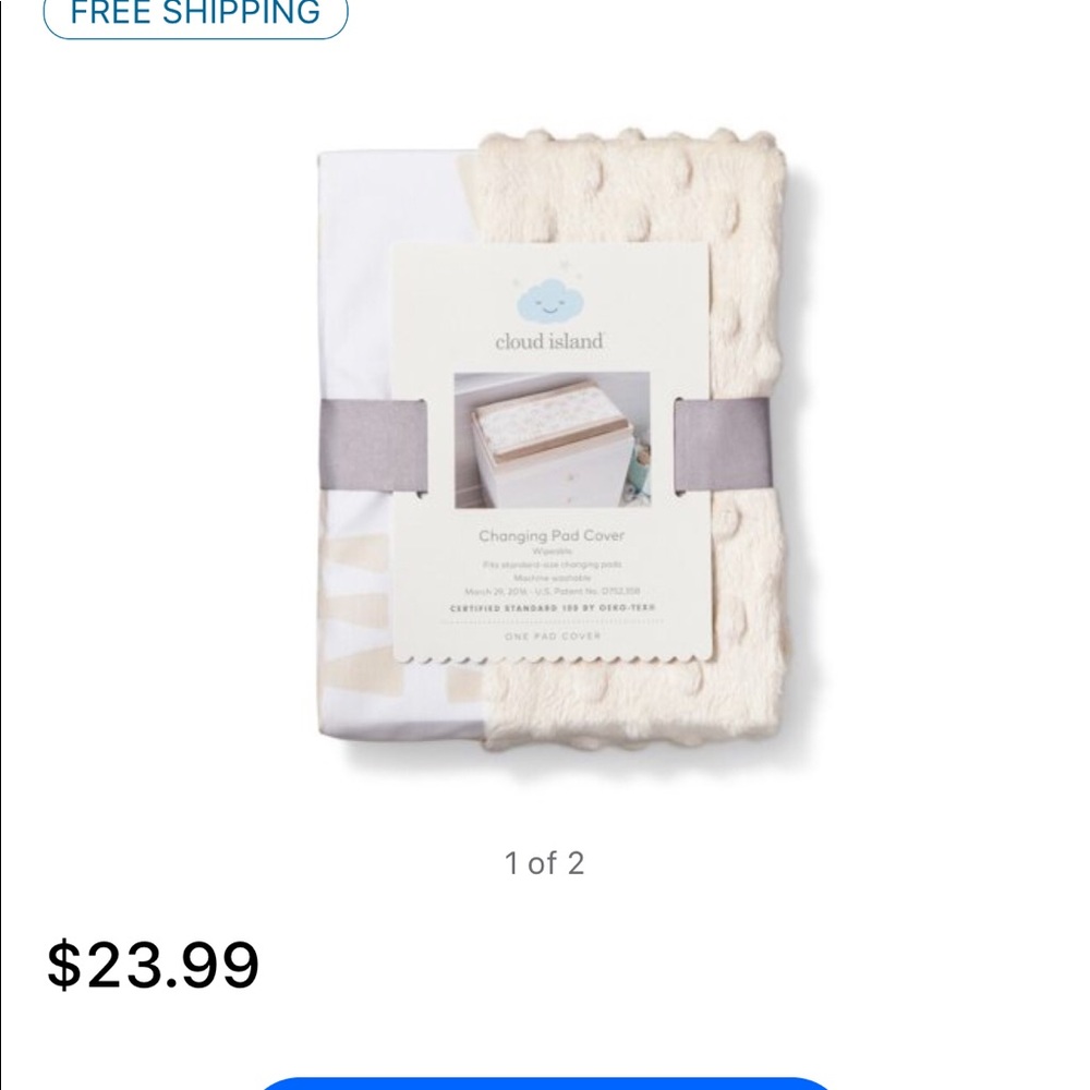 Cloud Island changing pad cover (brand new )